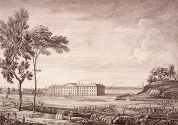 Vista del Hospital de Londres en Whitechapel Road, 1753