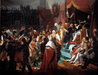 Primera distribución de las cruces de la Legión de Honor en la Iglesia de los Inválidos el 14 de julio