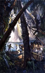 Indios goyanos en la selva amazónica. Litografía 1839