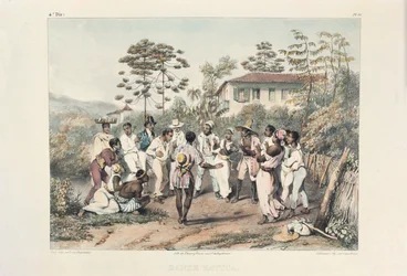 Grupo de bailarines negros, ilustración de 