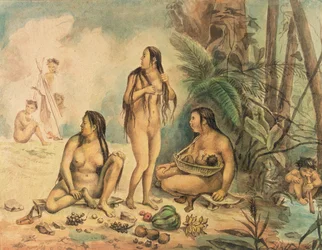 Población indígena de Cantagalo, c.1826 (acuarela sobre papel) (ver también 177054)