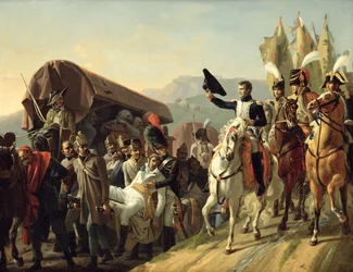 Napoleón (1769-1821) rinde homenaje al valor de los heridos, 1806