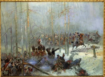 Campaña de Rusia en 1812: carga del 7º regimiento de coraceros del coronel Dubois en el Berezina el 28/11/1812 en Rusia