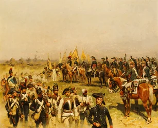 Napoleón comandando una vista de los prisioneros, 1883
