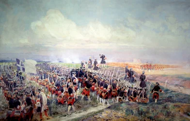 Salvación antes de la Batalla de Fontenoy el 11/05/1745. Pintura de Édouard Detaille (1848-1912). 1912. Dim. 2,1x3,2 m. París, Museo del Ejército