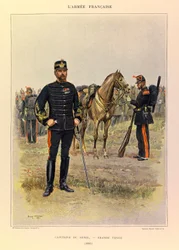 Tipos y uniformes del ejército francés del Capitán Jules Richard: Capitán del Genio en gran uniforme en 1887