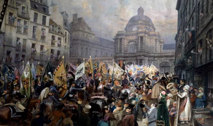 Entrega al senado de trofeos después de la batalla de Ulm y Austerlitz (1 de enero)