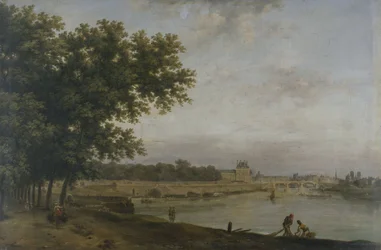 Las Tullerías y el Puente Real, vistos desde el Cours-la-Reine, en 1783 (óleo sobre lienzo)