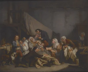 Muerte de un anciano (óleo sobre lienzo)