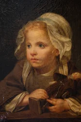 Niña con capuchino, detalle