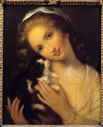 La simplicidad Una joven y su kiton por Jean Baptiste Greuze (1725-1805) 1759