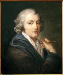 Autorretrato. Pintura de Jean Baptiste Greuze (1725-1805), óleo sobre lienzo, circa 1755. Arte francés del siglo XVIII. Hotel Dieu, Museo Greuze, Tournus.