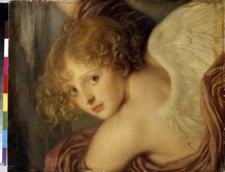 ""Tete de cupidon"" (Cabeza de Cupido) Pintura de Jean Baptiste Greuze (1725-1805) 1786 Museo del Hermitage San Petersburgo