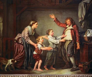 El regreso del borracho (óleo sobre lienzo)