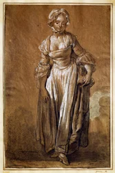 Joven de pie, dibujo de Jean-Baptiste Greuze (1725-1805)