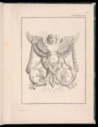 Diseño para una esfinge, pl. 2, Deuxieme Cahiers des arabesques dessinés par J. B. Huet... [Libro 2, Portafolios de arabescos diseñados por J.B. Huet]