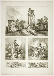 Placa Dieciséis de 38 de Oeuvres de J. B. Huet
