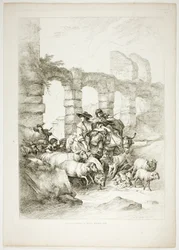 Placa doce de 38 de Oeuvres de J. B. Huet