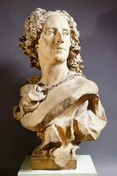 Noel Nicolas Coypel, por Jean Baptiste Lemoyne (1704-1778), busto de terracota