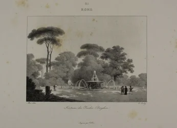 Fuente en el Jardín de la Villa Borghese, Roma