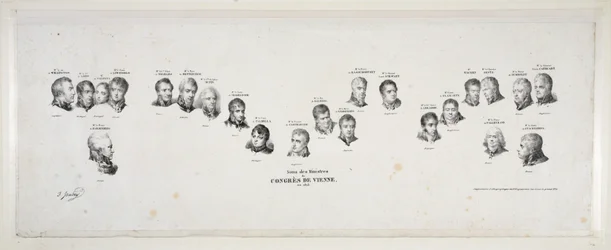 Nombres de los ministros del Congreso de Viena, en 1815, publicado en 1815