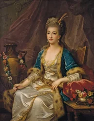 Retrato de una mujer sentada vestida "à la russe"