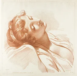 Cabeza de mujer joven dormida