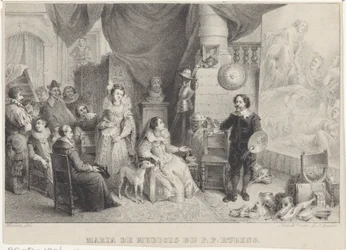 Maria de Medici con Rubens en su estudio