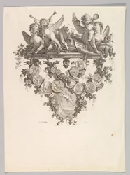 Viñeta con esfinges y putti, 1779
