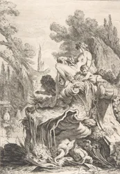 La Ninfa Sentada Une fontaine avec une naïade assise sur une conque, ca. 1740