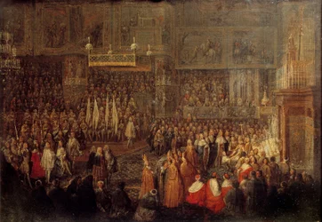 Coronación de Luis XV en la Catedral de Reims el 25/10/1722