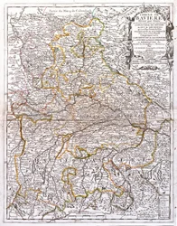 Mapa de Baviera (Alemania) (Grabado)