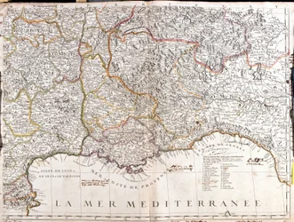 Mapa de Dauphine y Provenza (Francia)