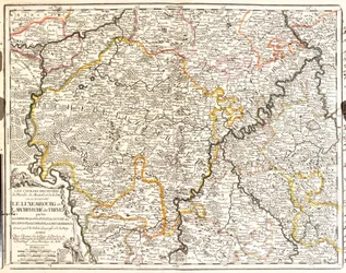 Mapa de Luxemburgo y diócesis de Tréveris (Alemania)