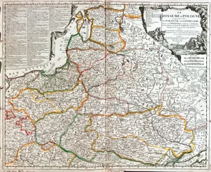 Mapa de Polonia y Lituania (Grabado)