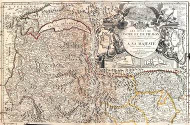 Mapa de Saboya y Piamonte (Italia)