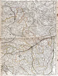 Mapa de Suabia (Alemania) (Grabado)