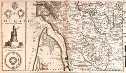 Mapa de Aquitania (Francia)