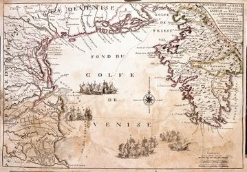 Mapa del Golfo de Venecia, Mar Adriático