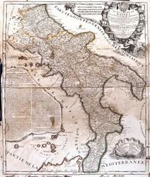 Mapa del Reino de Nápoles (Italia)