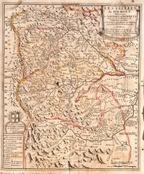 Mapa del Piamonte (Italia)