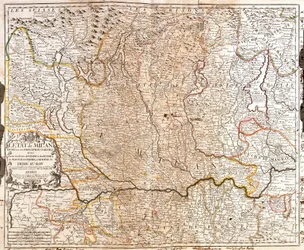 Mapa del área de Milán (Italia)