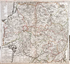 Mapa de la diócesis de Limoges (Francia)