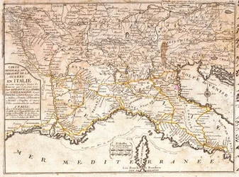 Mapa de las carreteras que conducen a las principales ciudades italianas desde toda Europa