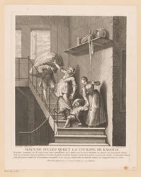 Ragotin conoció a dos damas en una trampa Mal éxito que tuvo el civismo de Ragotin (título sobre objeto) Escenas de Roman Comique van Scarron (título de la serie)