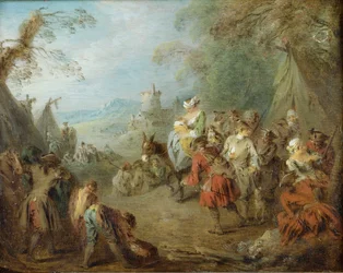 Campamento de soldados en alto