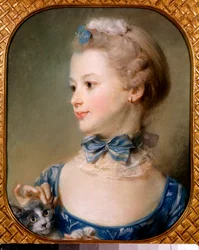 Retrato de una niña con un gato