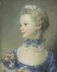 La niña con el gato Marie-Anne Huquier, 1747