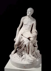François-Marie Arouet, conocido como Voltaire (1694-1778) Escultura de mármol de Jean-Baptiste Pigalle (1776)