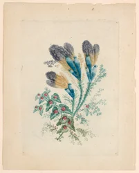 Motivo floral fantástico de "Nouvelle Suitte de Cahiers de fleurs idéales"